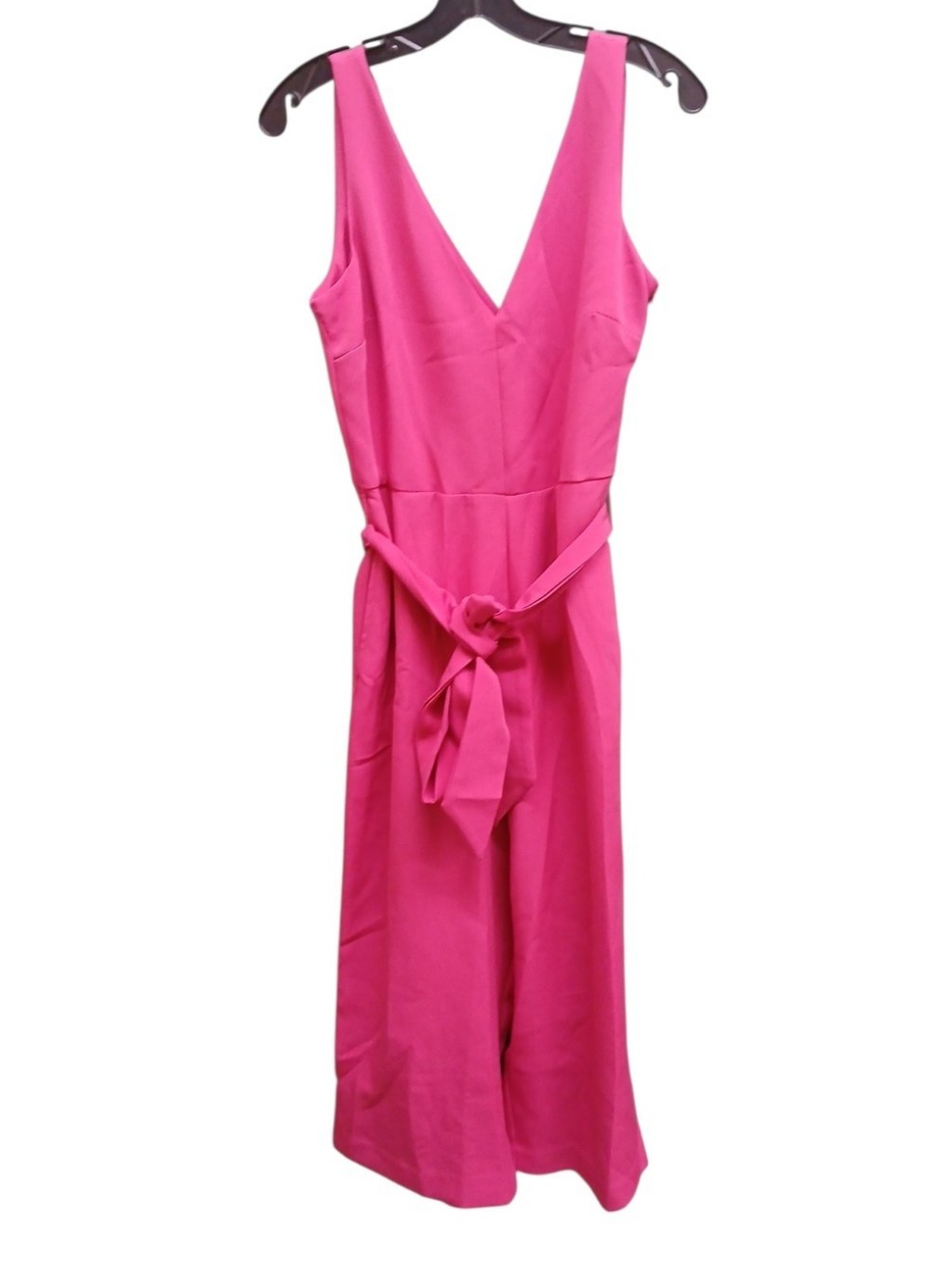 Sam Edelman Hot Pink Sleeveless V-Neck Jumpsuit With Waist Tie Size 8